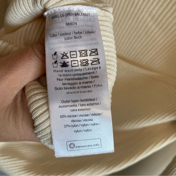 REMAIN BIRGER CHRISTENSEN Basel Long Sleeve Open Back Knit Sweater White 34 US2 - Picture 9 of 12